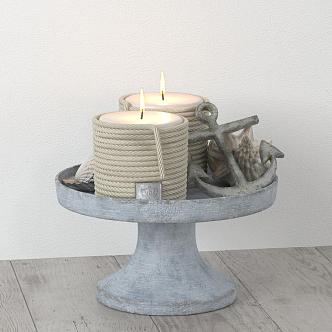 Mediterranean Candlestick Ornament Combination 3d model