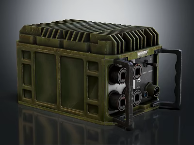 Portable Green Power Station for Outdoor Mobile Digital Devices with Handle and Ports 3d model