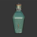 Bottle Shaped Glass Fish Tank With Goldfish Cork Stopper And Chain Decoration