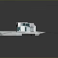 Future Architecture Design With White Geometric Exterior Glass Curtain Walls And Open Layout