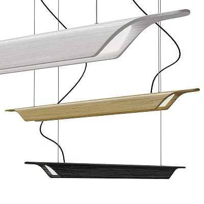Modern Linear Chandelier With Gold Black White Metal Ceiling Light Fixture 3d model