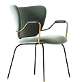 Modern Accent Chairs with Metal Frames Upholstered Seats in Green Black Leather and Checkered Pattern