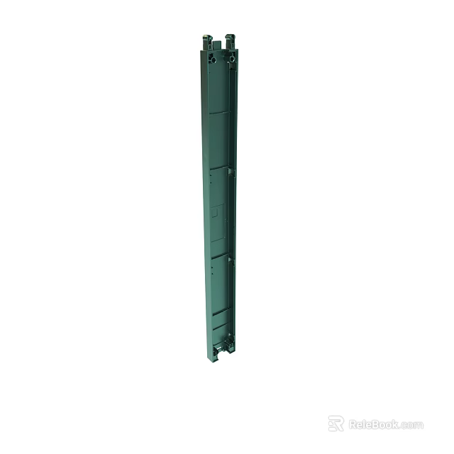 Green Metal Long Strip Mounting Rail With Multiple Holes For Industrial Use 3d model 