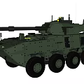 Advanced Military Weapon Six Wheeled Armored Vehicle With Green Body Cannon Antenna And Armor