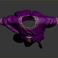 Elegant Purple Traditional Robe Featuring Gold Trim And Ornate Flowy Sleeve Design