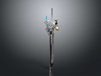 Tactical Modern Weapon Structure With Metallic Mechanical Parts And Functional Components 3d model