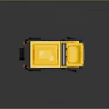 Yellow Off Road Vehicle Model With Low Poly Boxy Design And Black Wheels