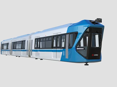 Modern Light Rail Tram With Blue And White Exterior Design 3d model Modern Light Rail Tram With Blue And White Exterior Design 3d model