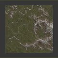 3D Terrain Model Featuring Mountainous Areas Green Land And Snow Covered Peaks
