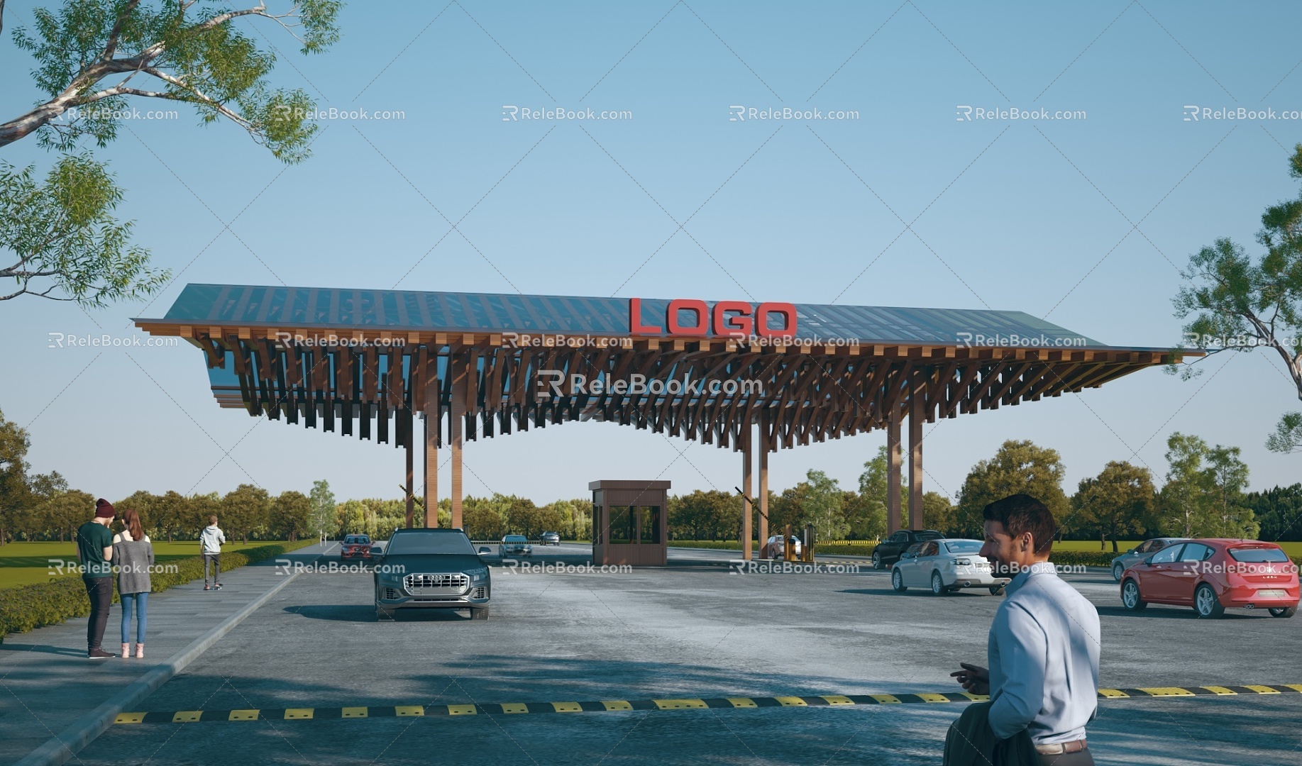 Modern Gate Gate Building Factory Gate Guard Recorder Room Gate Entrance Park Gate Gate Gate 3d model