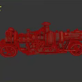 Vintage Copper Steam Train Model with Intricate Gears Metallic Wheels on Reflective Surface