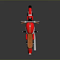 Vintage Red Motorcycle Design With Brown Leather Seat And Chrome Accents
