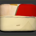 President Queso de Minas Fresco Cheese With Red Yellow Packaging And Sliced Portion