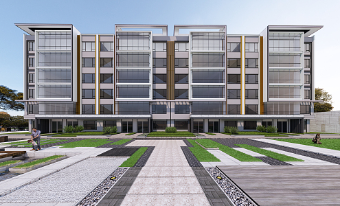 New Chinese-style Residential Building Multi-storey Residence 3d model