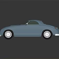 Blue Vintage Classic Sports Car With Streamlined Design And White Wheels