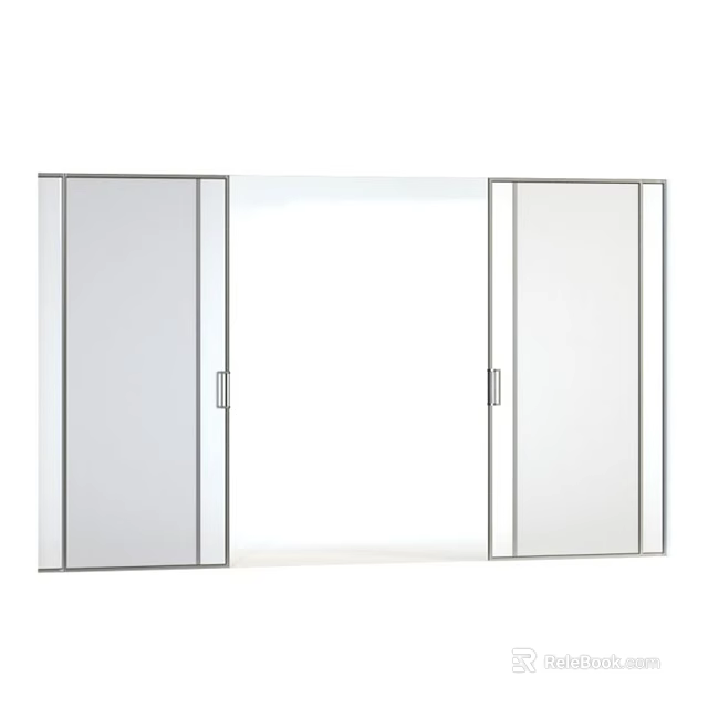 Modern Double Doors With Glass Panels And Metal Frame For Interior Design 3d model 
