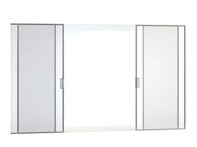 Modern Double Doors With Glass Panels And Metal Frame For Interior Design 3d model