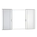 Modern Double Doors With Glass Panels And Metal Frame For Interior Design