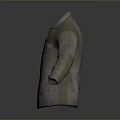 Gray Fleece Coat With Front Zipper And Chest Pocket Design