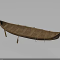 Traditional Wooden Canoe As Classic Water Transportation With Paddle And Frame