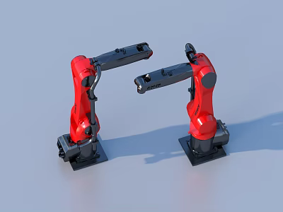 Two Red Robotic Arms Practical Tools For Household Daily Life Use 3d model