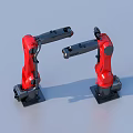 Two Red Robotic Arms Practical Tools For Household Daily Life Use 3d model