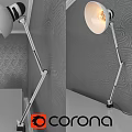 Modern Adjustable Desk Lamp With White Shade Metal Arm And Black Base On Table