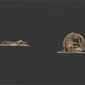Old Fashioned Wooden Household Items With Intricate Crossed Strips And Curved Parts
