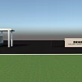 Xintai Real Estate Park Main Entrance Gate With White Canopy And Black Fence