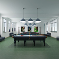 Modern Billiard Room Activity Room 3d model