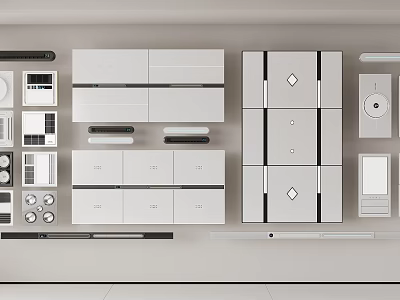 Modern Minimalist Ceiling Design With Various Components 3d model