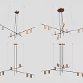 Modern Metal Chandelier Designs With Geometric Frame Structures And Multiple Pendant Styles 3d model