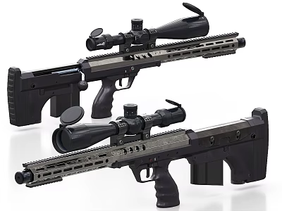 Advanced Modern Tactical Rifles With Precision Scopes And Ergonomic Features 3d model
