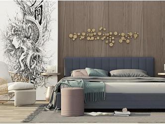 Background double bed 3d model