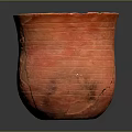 Elegant Red Cracked Ceramic Bowl With Textured Surface On Dark Background 3d model