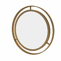 Gold Round Mirror With Double Ring Frame For Modern Home Decor