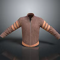 Brown Jacket With Orange Stripes On Sleeves Stylish Daily Life Essential Design