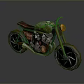 Vintage Rustic Motorcycle With Red Seat Orange Headlight And Black Wheels