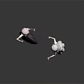 Anime Game Characters Pink Silver White Hair Dark White Dresses Interactive Hand Gestures