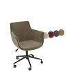 Modern Office Chair With Armrests And Wheeled Base In Multiple Colors