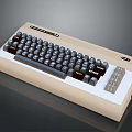 Vintage Computer Keyboard With Beige And Black Design Classic Key Layout And Ports