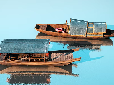 Chinese Wooden Boat 3d model Chinese Wooden Boat 3d model