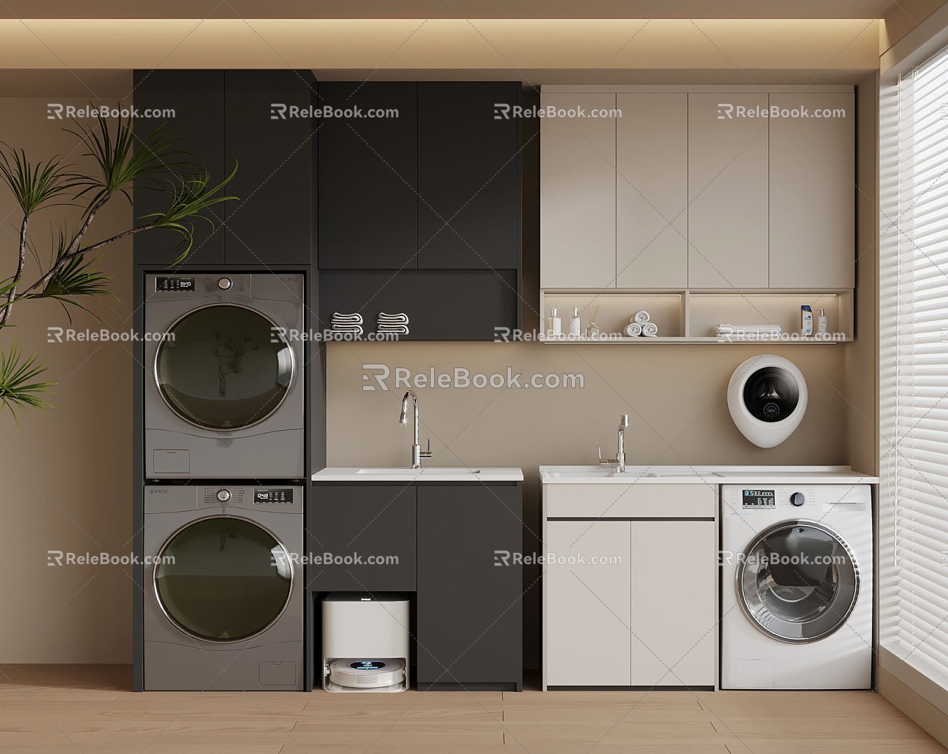 06 washing machine cabinet modern washing machine cabinet 3d model