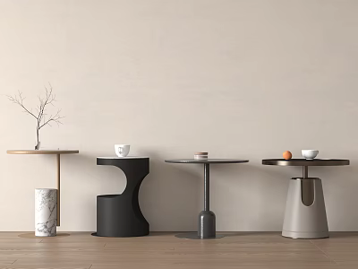 Modern Side Tables In Various Stylish Designs Decorated With Twig Cup And Fruit 3d model Modern Side Tables In Various Stylish Designs Decorated With Twig Cup And Fruit 3d model