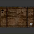 Rustic Vintage Wooden Crate With Black Straps And Weathered Wood Grain