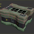 Green Industrial Equipment Case With Black Compartments Control Panel And Yellow Markings