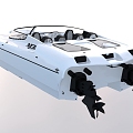 double propeller hull speedboat 3d model