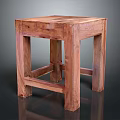 Rustic Wooden Square Side Table With Natural Grain And Solid Structure