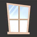Casement Window With Wooden Frame And Clear Glass Panes Design