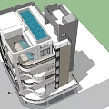 Modern Multi Storey Building Design With Roof Top Pool And Balconies